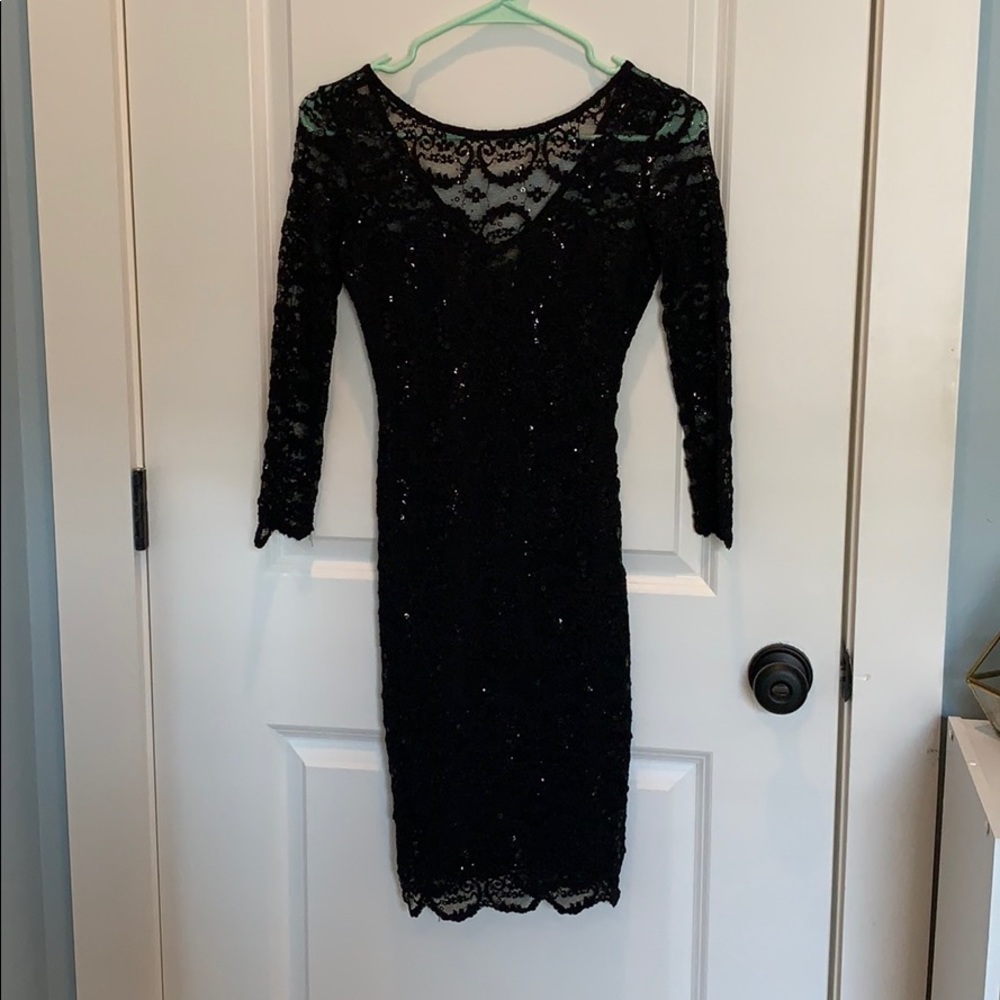 Lace long sleeve homecoming dress